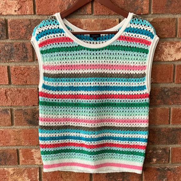 Talbots Sweaters - Talbots Multicolor Stripe Knit Sweater Sleeveless Top